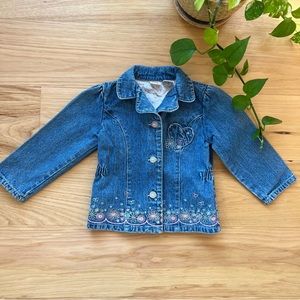 FADED GLORY EMBROIDERED DENIM JEAN JACKET SIZE 24 MONTHS